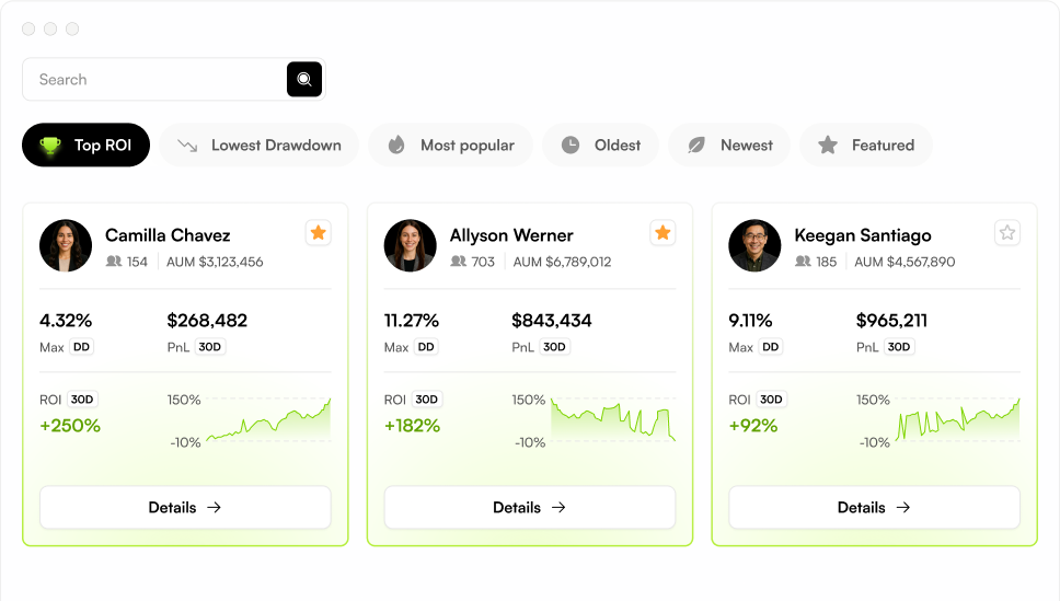 Browse top traders preview